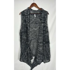 GN Indigo Womens Long Crochet Open Knit Duster Cardigan Size‎ 2X Neutral Layer